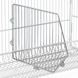 Wire basket accessories separation wall