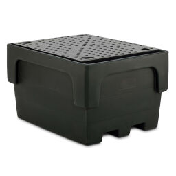 Plastic trays retention basin receptacle for ibc with grid floor