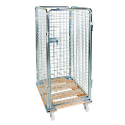 4-Sides Roll cage 4 sides one door input gates Additional specifications:  rubber wheels .  L: 815, W: 725, H: 1570 (mm). Article code: 706H4R1550