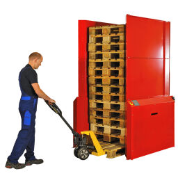 machines pallet dispenser capacity up to 15 pallets.  L: 1520, W: 1340, H: 2350 (mm). Article code: 99-8014
