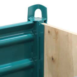 Stapelboxen Stahl feste Konstruktion Stapelbehälter 2 herausnehmbare Wände Spezialanfertigung.  L: 1200, B: 800, H: 655 (mm). Artikelcode: 9994344-03