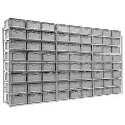 Shelving combination kit shelving rack including 72 stacking boxes New
