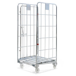 Rollbehälter 3-seitig 3-fach-Rollcontainer A-Rahmen, nestbar