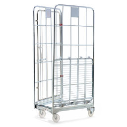 Rollbehälter 3-seitig 3-fach-Rollcontainer A-Rahmen, nestbar