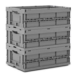 Stacking box plastic stackable and foldable open handles