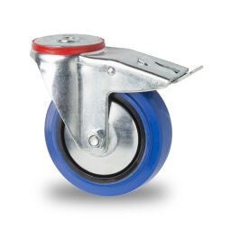 Wheel castor wheel with brake Ø 100 mm Version:  Ø 100 mm.  L: 100, W: 35, H: 128 (mm). Article code: 75.140.572.103K