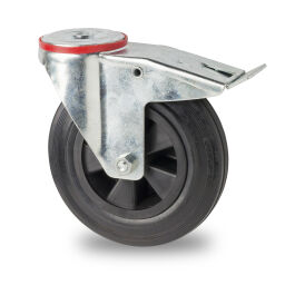 Wheel castor wheel with brake Ø 125 mm Version:  Ø 125 mm.  L: 125, W: 37, H: 155 (mm). Article code: 75.140.992.123