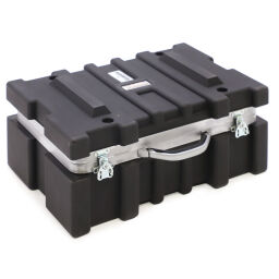 Safetybox transport case with double quick lock.  L: 535, W: 350, H: 250 (mm). Article code: 81-8124