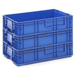 Stacking box plastic stackable walls closed / floor perforated