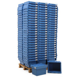 Stacking box plastic pallet tender provided with lid consisting of two parts Type:  pallet tender.  L: 400, W: 300, H: 245 (mm). Article code: 99-1507-PAL