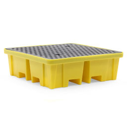 Plastic trays Retention Basin Retention Basin for 1-4 200 l drums.  L: 1220, W: 1220, H: 390 (mm). Article code: 37-0004