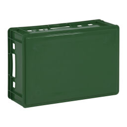 Stapelboxen Kunststoff stapelbar E2 Fleischkiste mit offenen Handgriffen Typ:  stapelbar.  L: 600, B: 400, H: 200 (mm). Artikelcode: 38-FB6420-E2-N