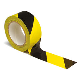 Vloermarkering en tape Veiligheid en markering tape 50 mm x 33 m zwart/geel.  L: 33000, B: 50, H: 1 (mm). Artikelcode: 51LMT-BY