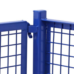 Gitterbox stapelbar und einklappbar 1 Klappe an 1 Langseite Farbe:  blau.  L: 1200, B: 1000, H: 1000 (mm). Artikelcode: 59-1001-5005