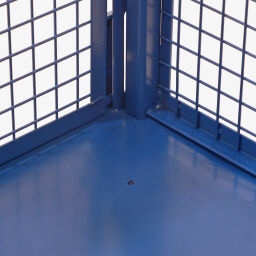 Gitterbox stapelbar und einklappbar 1 Klappe an 1 Langseite Farbe:  blau.  L: 1200, B: 1000, H: 1000 (mm). Artikelcode: 59-1001-5005