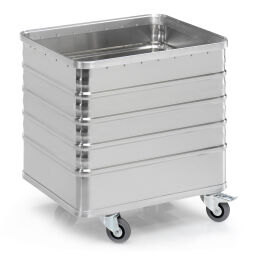Transport trolleys Aluminium Boxes transport trolley with 4 corrugated walls.  L: 730, W: 580, H: 740 (mm). Article code: 9020300802