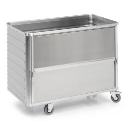 Chariot de transport caisse aluminium fermeture spéciale ( targette)