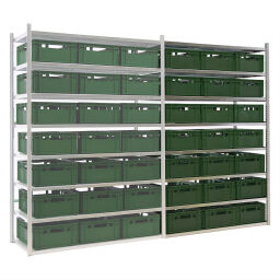 Shelving combination kit EXTENSION including 21 stacking boxes E2 New