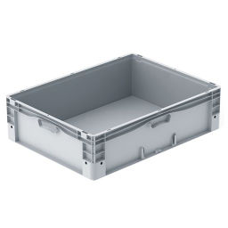 Stacking box plastic stackable all walls closed.  L: 800, W: 600, H: 220 (mm). Article code: 38-NGS-86-22-S