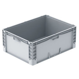Stacking box plastic stackable all walls closed.  L: 800, W: 600, H: 320 (mm). Article code: 38-NGS-86-32-S