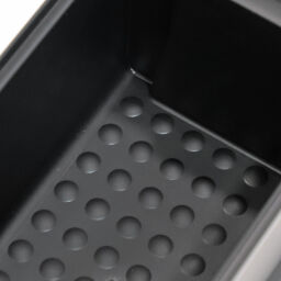 Sichtlagerkästen Kunststoff mit Grifföffnung stapelbar Farbe:  schwarz.  L: 235, B: 145, H: 125 (mm). Artikelcode: 38-FPOM-30-T