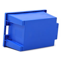 Stacking box plastic nestable and stackable all walls closed + open handles