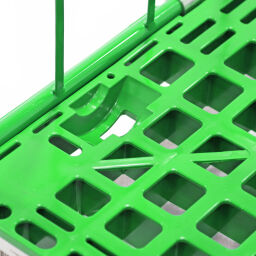 3-Sides Roll cage input gates + 2 nylon tensioning belts Additional specifications:  rubber wheels .  L: 815, W: 725, H: 1670 (mm). Article code: 705K3R1450