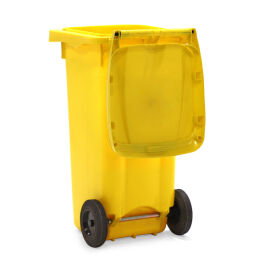 Plastic waste container Waste and cleaning mini container with hinging lid.  L: 550, W: 480, H: 930 (mm). Article code: 99-447-120-L-01