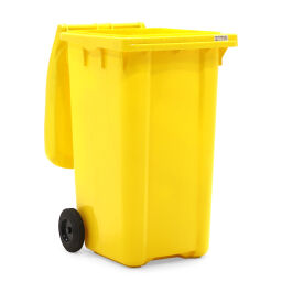 Minicontainer Afval en reiniging met scharnierend deksel Kleur:  geel.  L: 725, B: 580, H: 1080 (mm). Artikelcode: 99-447-240-L-01