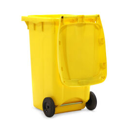 Mülltonne  Abfall und Reinigung Mini-Container mit Scharnierdeckel Farbe:  gelb.  L: 725, B: 580, H: 1080 (mm). Artikelcode: 99-447-240-L-01