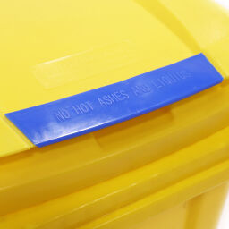 Minicontainer Afval en reiniging met scharnierend deksel Kleur:  geel.  L: 725, B: 580, H: 1080 (mm). Artikelcode: 99-447-240-L-01