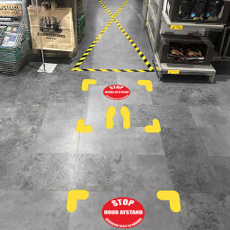 Floor marking and tape Safety and marking floor marking stop - keep your distance (kit) Options:  set.  L: 235, W: 235,  (mm). Article code: 51FM-04