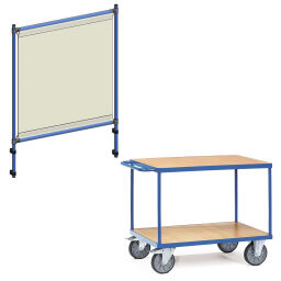 Table top carts warehouse trolley fetra table top cart with infection protection frame 