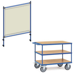 table top carts Warehouse trolley Fetra table top cart with infection protection frame  Version:  with infection protection frame .  L: 1200, W: 610, H: 2011 (mm). Article code: 852421-SPS
