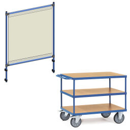 table top carts Warehouse trolley Fetra table top cart with infection protection frame  Version:  with infection protection frame .  L: 1200, W: 710, H: 2011 (mm). Article code: 852422-SPS