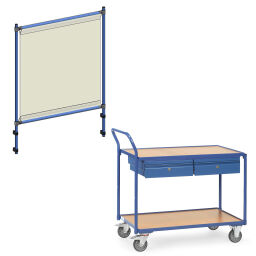 Table top carts warehouse trolley fetra light table top cart with infection protection frame 