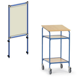 table top carts Warehouse trolley Fetra mobile cabinets with infection protection frame .  L: 615, W: 610, H: 2032 (mm). Article code: 855834-SPS