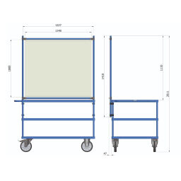 table top carts Warehouse trolley Fetra table top cart with infection protection frame  Version:  with infection protection frame .  L: 1400, W: 810, H: 2011 (mm). Article code: 852403W-SPS