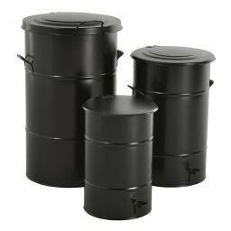 Abfallbehälter Abfall und Reinigung Mülltonne aus Stahl mit Handgriffe Artikelzustand:  Neu.  L: 490, B: 490, H: 805 (mm). Artikelcode: 96-KM115SF