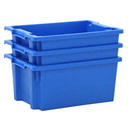 Stacking box plastic nestable and stackable all walls closed