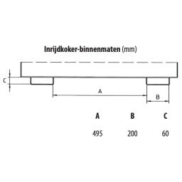 Selbstkipper Kippbehälter Standard Inhalt (Ltr):  1100.  L: 1440, B: 1200, H: 890 (mm). Artikelcode: 27VG-1100-W