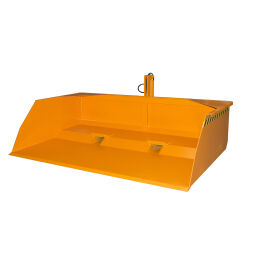 Shovels tilting container hydraulic shovel with tray opening