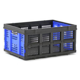 Stacking box plastic stackable and foldable walls perforated / floor closed