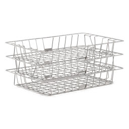 Wire basket nestable and stackable fixed construction stainless steel