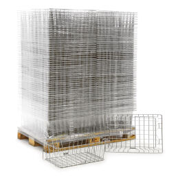 Wire basket nestable and stackable pallet tender Version:  pallet tender.  L: 600, W: 400, H: 200 (mm). Article code: 98-3713-PAL