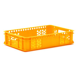 Stacking box plastic stackable walls + floor perforated 38-BK64-14-E