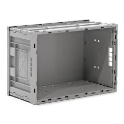 Stacking box plastic pallet tender all walls closed + open handles.  L: 600, W: 400, H: 300 (mm). Article code: 38-VB64-30S-PAL