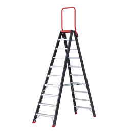Escalier industrielles à deux-côtés, 2x10 marchepieds