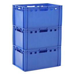 Stacking box plastic stackable e3 meat crate with open handles