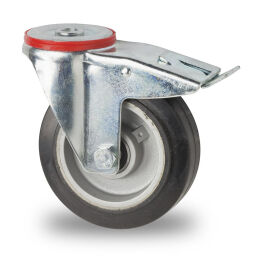Wheel castor wheel with brake Ø 125 mm Version:  Ø 125 mm.  L: 125, W: 38, H: 155 (mm). Article code: 75.140.116.124